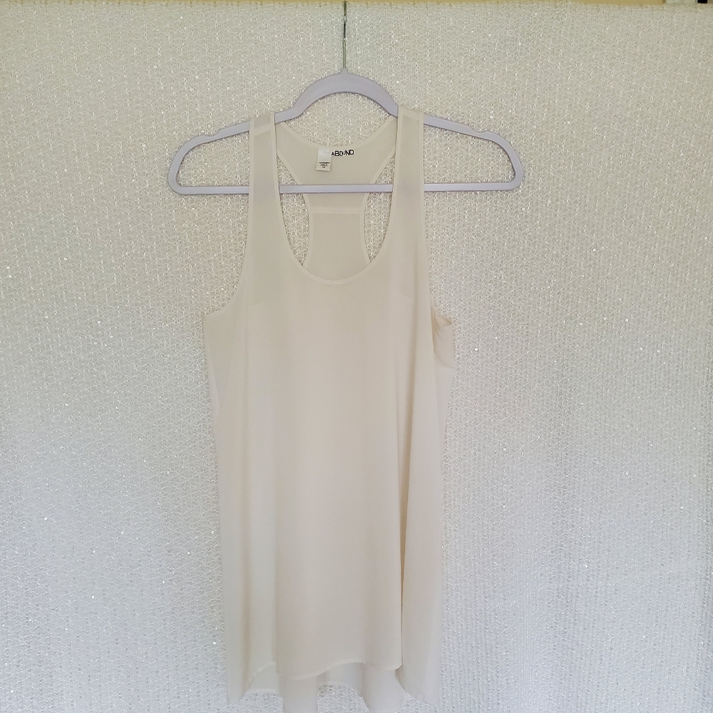 Abound White Racerback Tank Blouse Sz XS